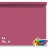 Superior papier de fond 62 Plum prune 1,35 x 11m pour photographie professionnelle