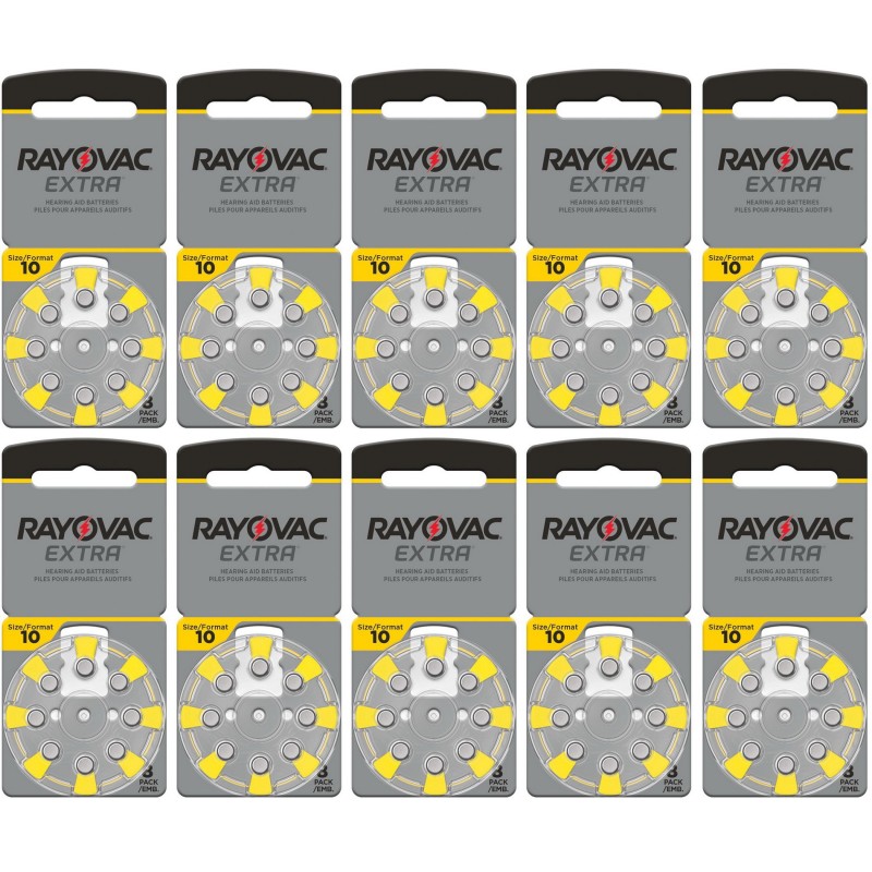 Rayovac gehoorapparaat batterijen Type 10 (geel) - 10 x 8 stuks
