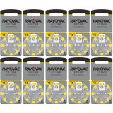 Rayovac piles auditives type 10 (jaune) - pack de 80 piles pour appareils auditifs