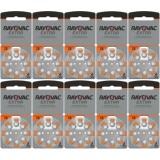 Rayovac piles pour appareils auditifs type 13 (orange) - 10 x 8 pièces