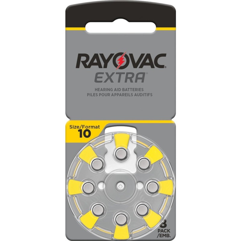 Rayovac hoorbatterijen Type 10 (geel) 8pack