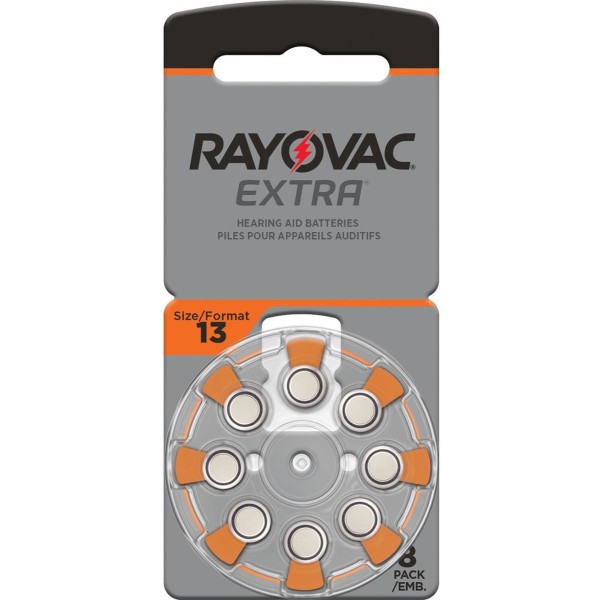Rayovac piles auditives type 13 (orange) pack de 8