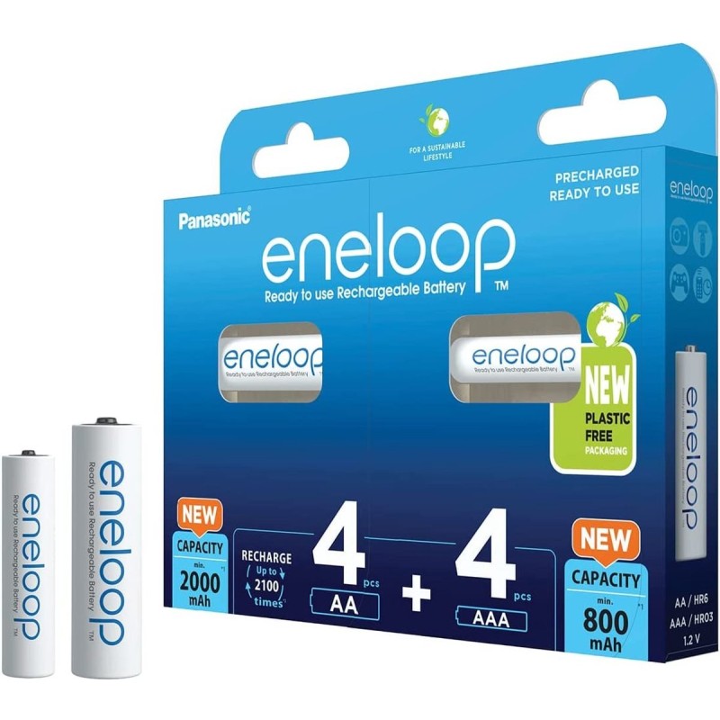 Panasonic Eneloop Combi Pack - 4 x AA en 4 x AAA batterijen