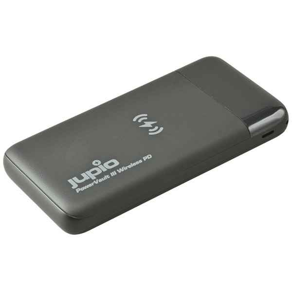 Jupio PowerVault III 10.000mAh powerbank avec chargeur sans fil Qi et support PD pour smartphones, tablettes et ordinateurs portables