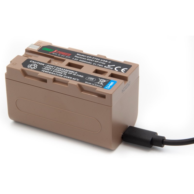 ChiliPower accu NP-F750 USB-C versie voor Sony - 4400mAh