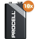 Lot de 10 piles alcalines Duracell Procell 9V