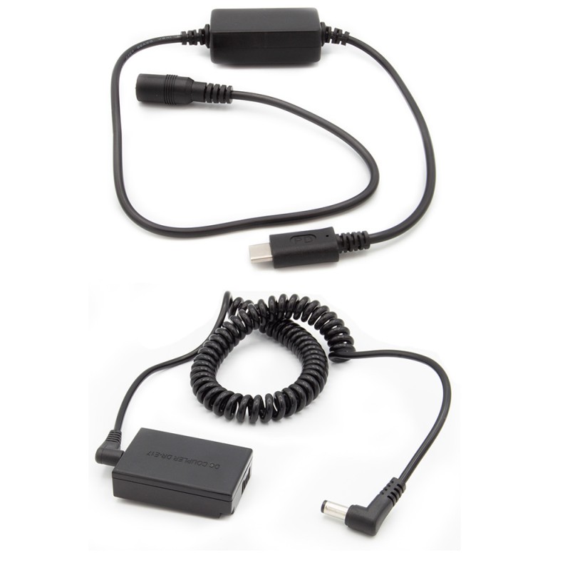 Dummy accu USB-C adapterset DR-E17 voor o.a. Canon EOS M3, EOS M5, EOS M6