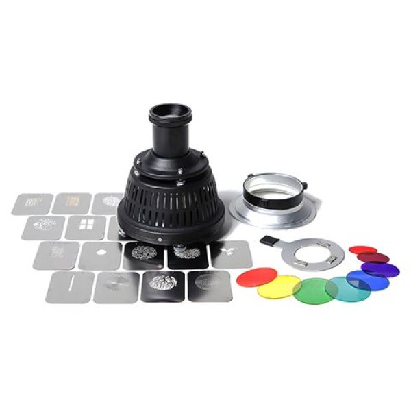 Falcon Eyes Optical Snoot FTA-OS3 avec 16 formes et 6 filtres de couleur pour effets de lumière créatifs