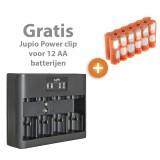 Jupio chargeur universel tout-en-un pour piles AA, AAA, C, D et 9V avec écran LCD et charge USB