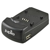 Jupio chargeur universel pour batterie d'appareil photo avec plaques interchangeables et port USB