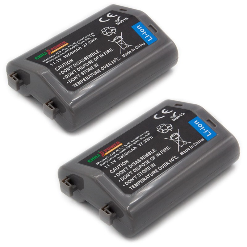 ChiliPower EN-EL18 accu voor Nikon - Excellence - 3350mAh - 2-Pack