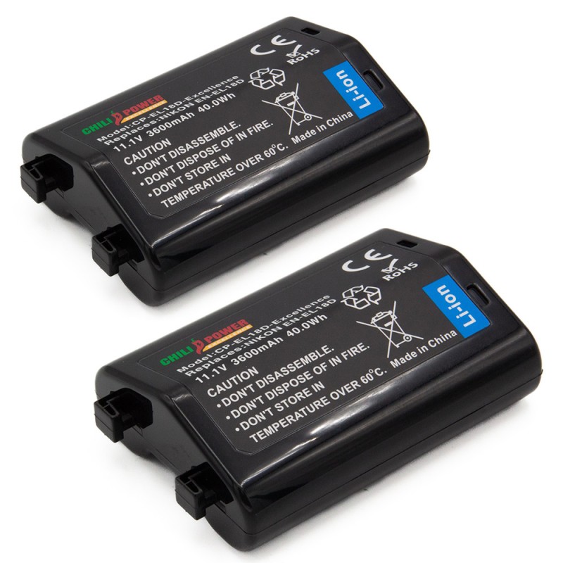 ChiliPower Excellence Nikon EN-EL18D accu - 3600mAh - 2-Pack